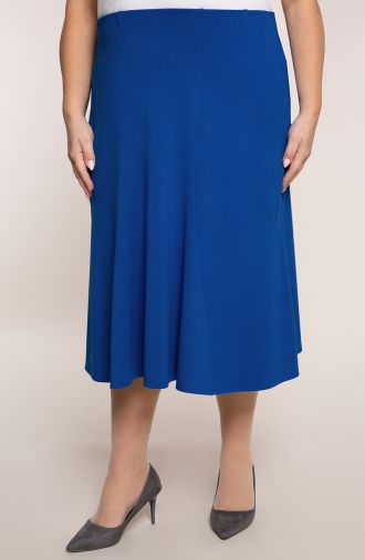 Zafírovo modrá dielová sukňa s prešívaním