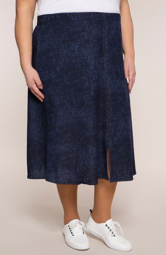 Roztiahnutá sukňa z džínsoviny