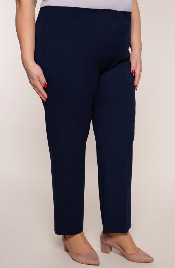 Klasické tenké námornícke modré plus veľkosť nohavice pre nadýchané ženy