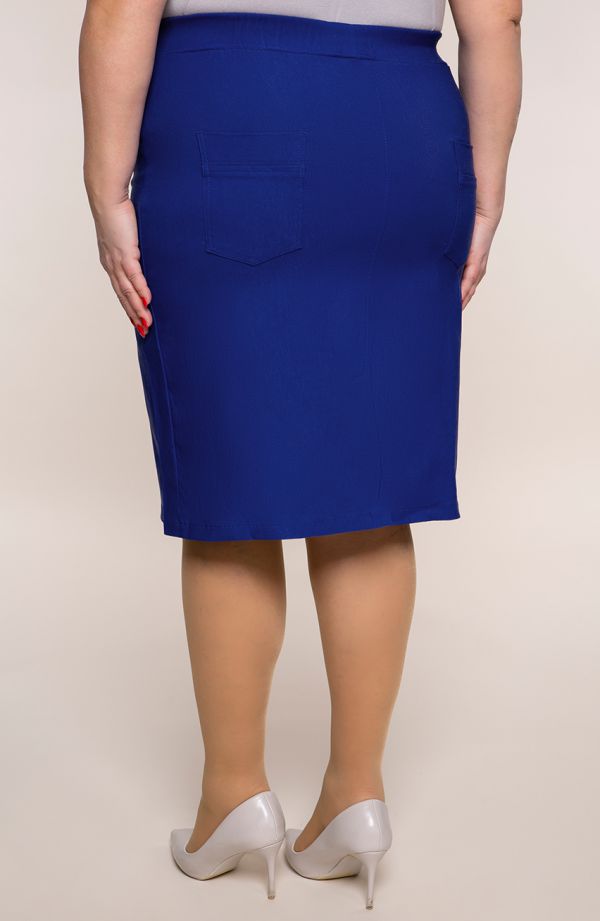 Zafírovo modry sukňa s gumičkou