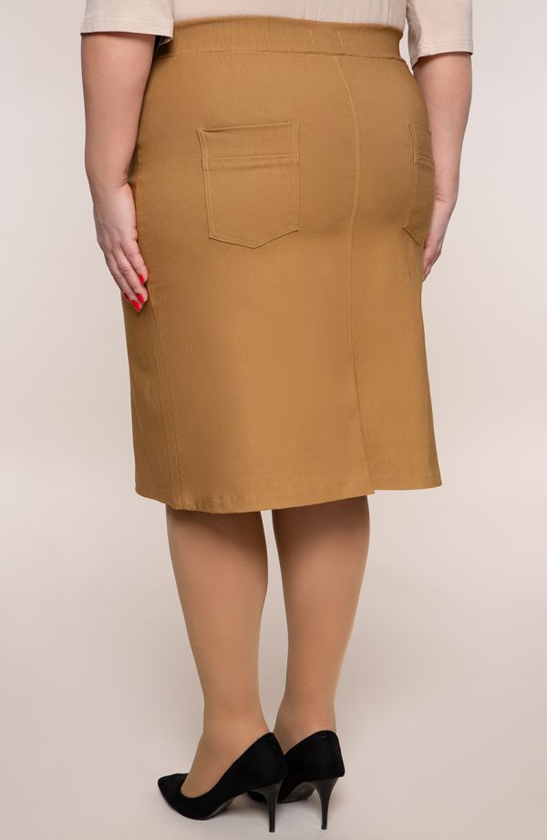 Karamelová sukňa s gumičkou