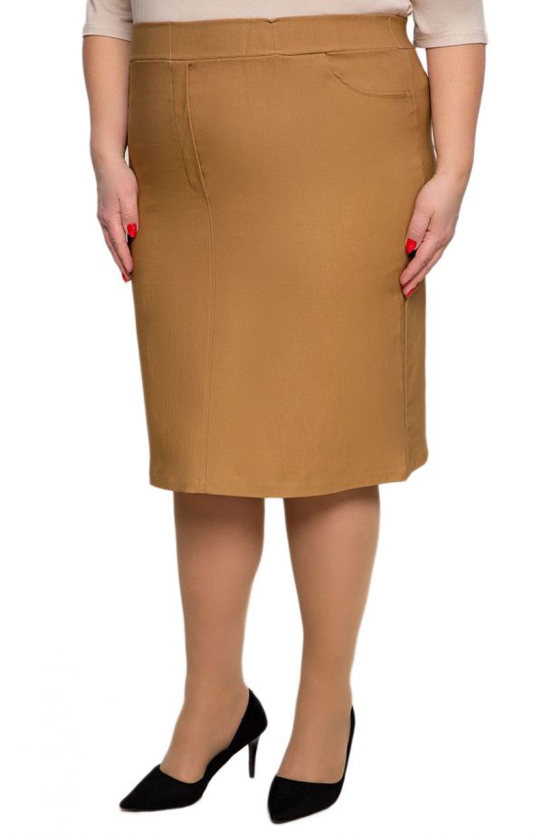 Karamelová sukňa s gumičkou