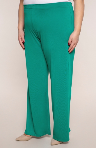 Spoločenské nohavice v zeleno tyrkysovej farbe