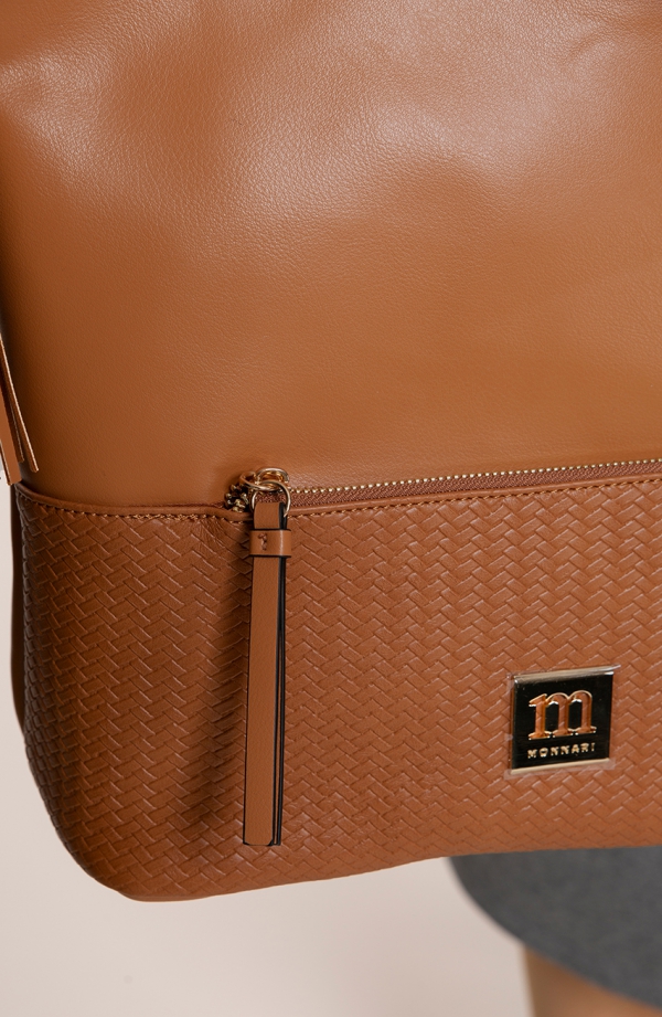 Veľká hnedá spojková taška Monnari