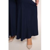 Tmavomodrá pletená sukňová nohavica