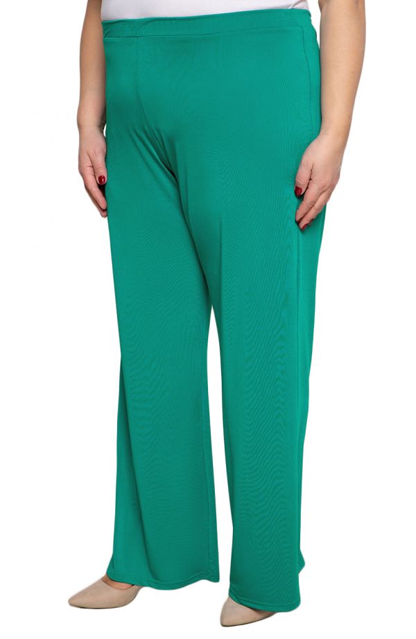 Obchodné nohavice v zeleno tyrkysovej farbe