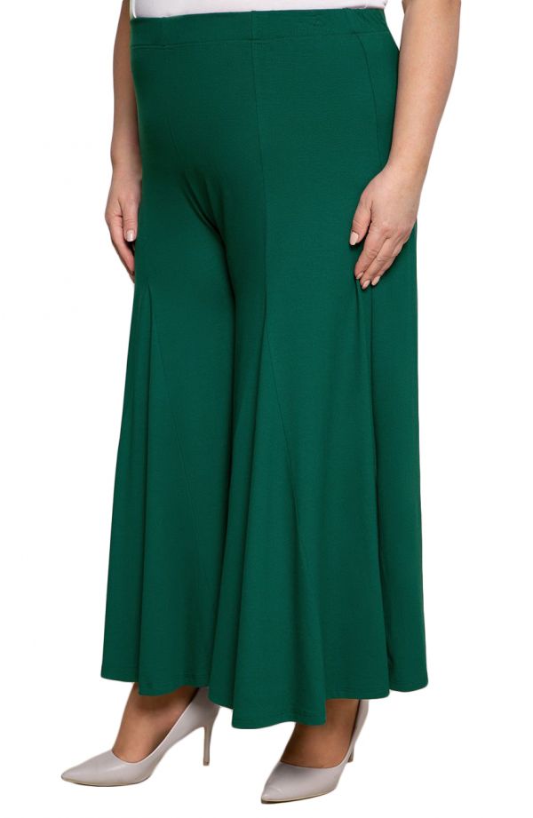 Úpletová zelená nohavicová  sukňa
