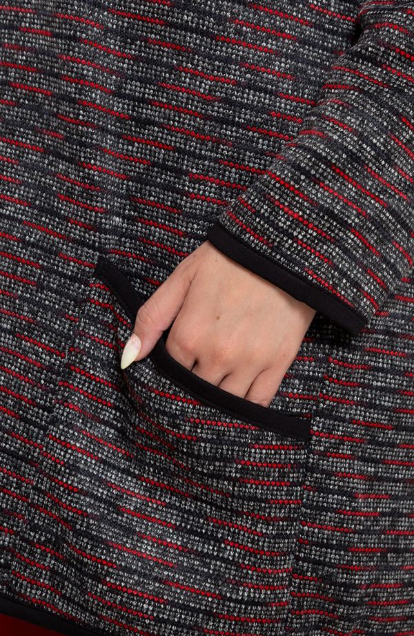 Červený melanžový pletený sveter