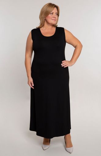 Maxi šaty v klasickej čiernej farbe
