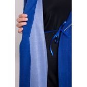 Pletený župan v modrej farbe